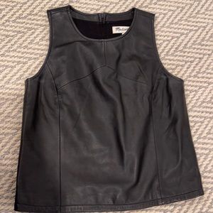Madewell leather sleeveless top black xs